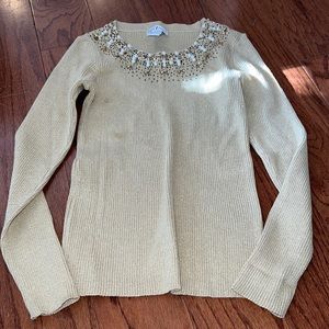 Once Again gold sparkly sweater
